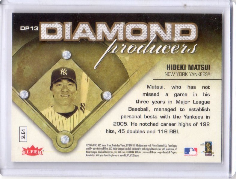 ●松井秀喜　カード　Vol.22　2006FLEER ULTRA DIAMOND PRODUCERS #DP13　ニューヨーク?ヤンキース