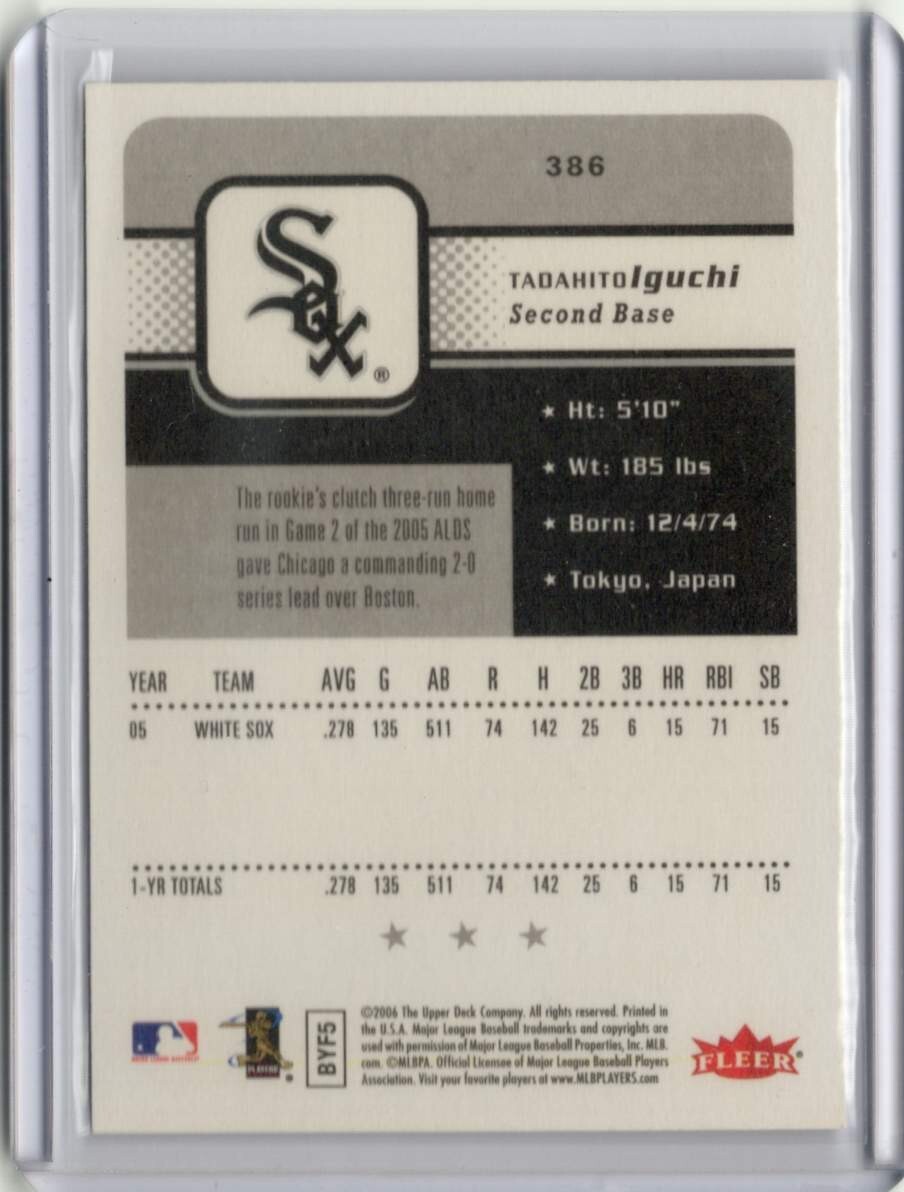 ●井口資仁　カード　Vol.131　2006FLEER #386　シカゴ?ホワイトソックス