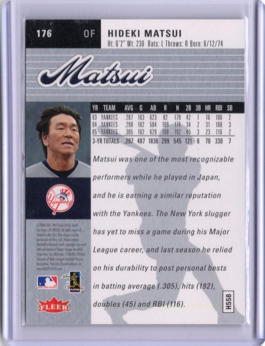 ●松井秀喜　カード　Vol.193　2006FLEER ULTRA #176　ニューヨーク?ヤンキース