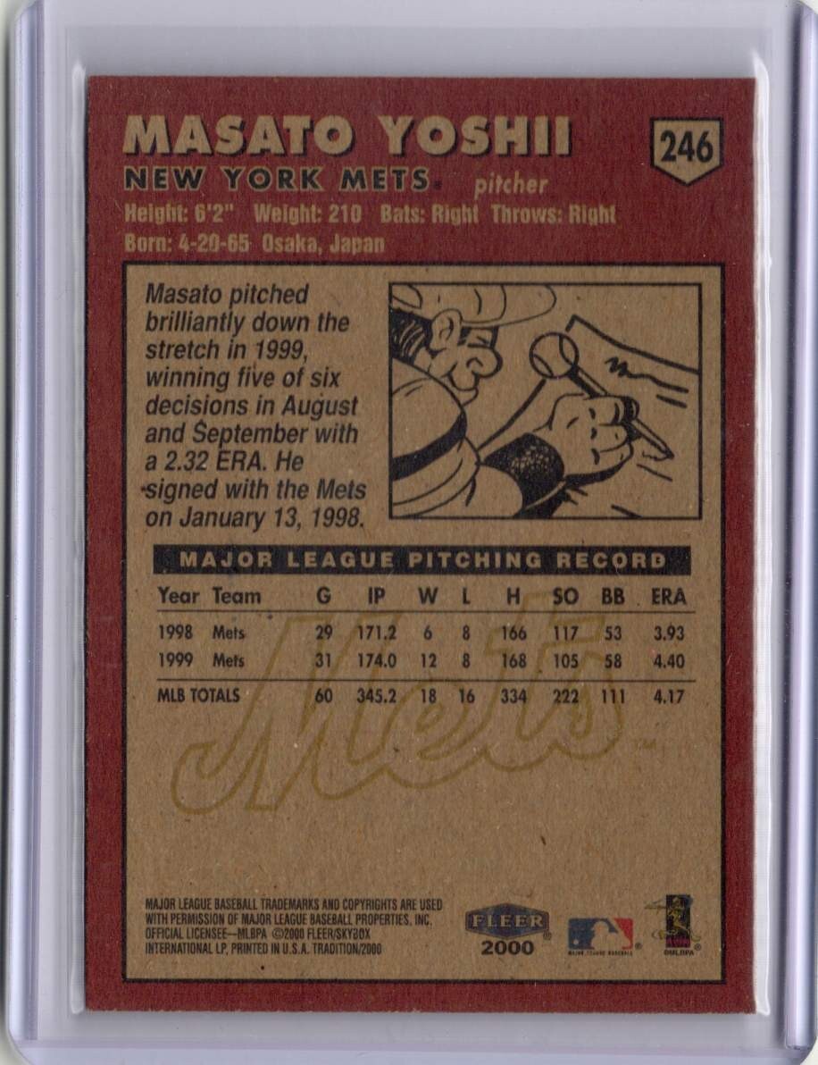 ●吉井理人　カード　Vol.29　2000FLEER TRADITION #246　ニューヨーク?メッツ
