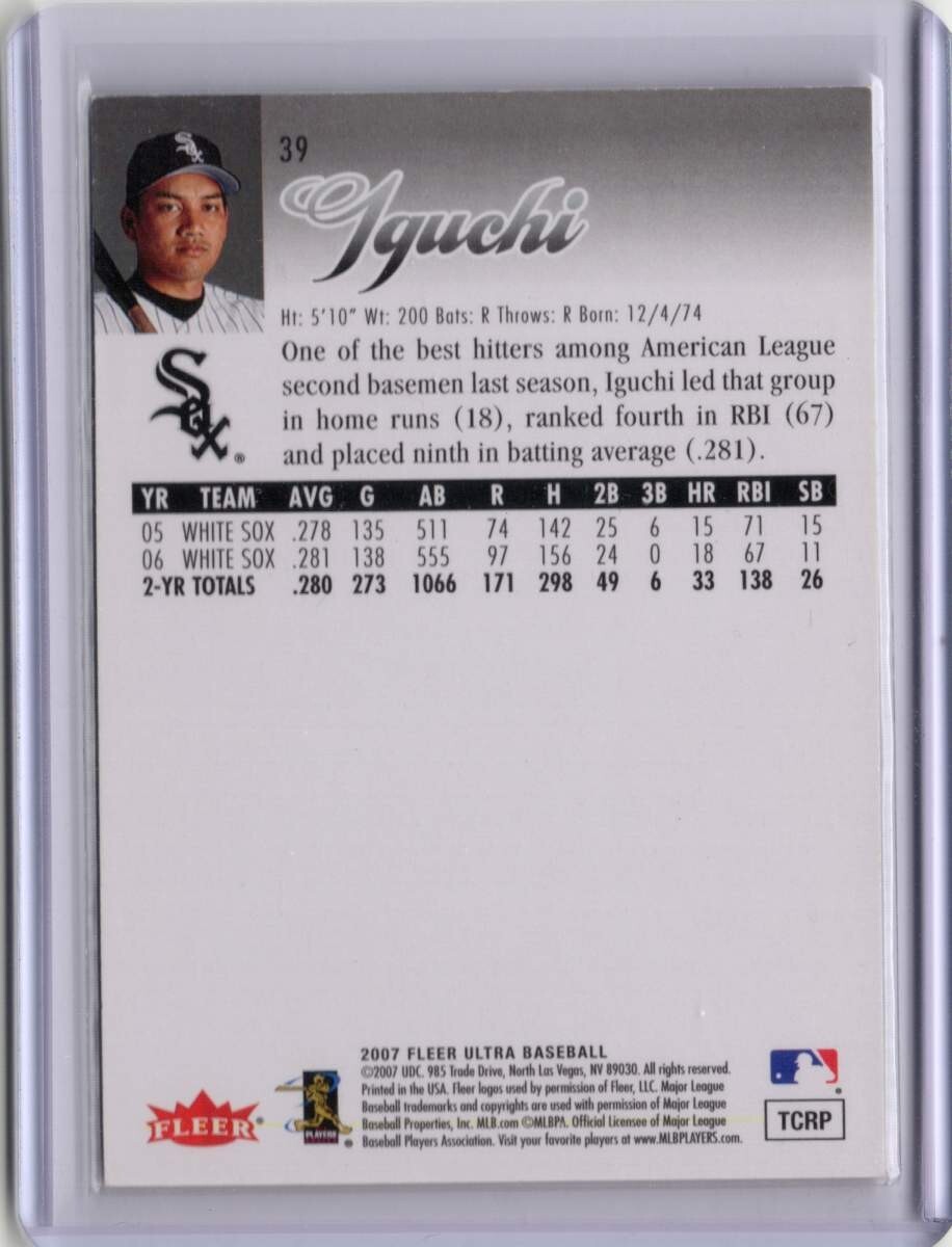 ●井口資仁　カード　Vol.36　2007FLEER ULTRA BASEBALL #39　シカゴ?ホワイトソックス