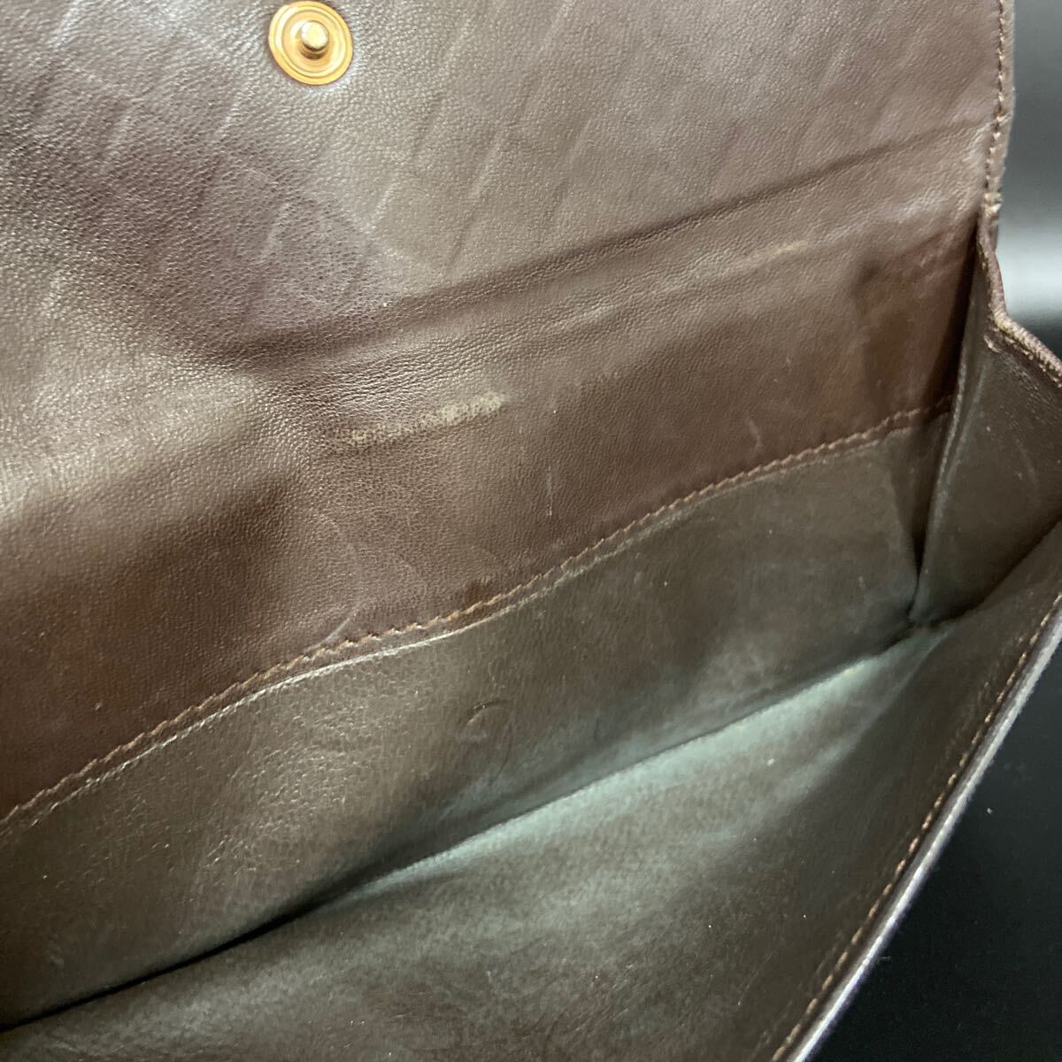 20 EN BOTTEGA VENETA ボッテガヴェネタ イントレチャート レザー 二つ折り 長財(cái)布 ウォレット 札入れ 小銭入れ ダークブラウン系 