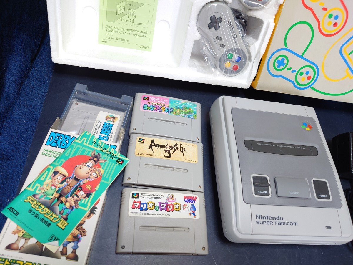  nintendo Super Famicom средний период прекрасный товар работа OK адаптер управление кабель soft 4шт.@ сразу ... комплект Nintendo SFC