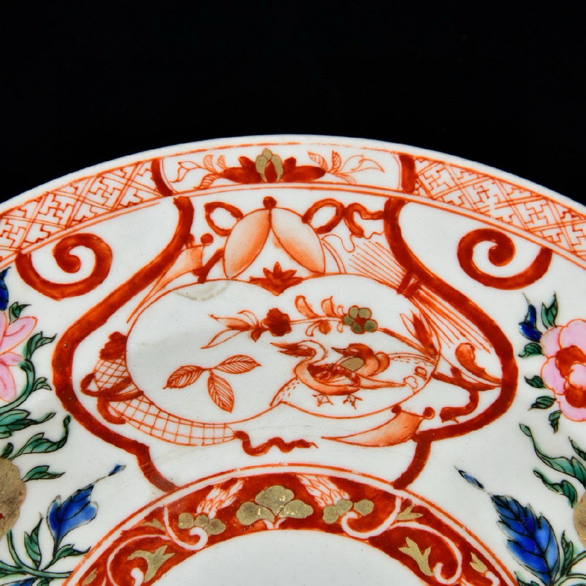古伊万里 赤絵金彩小皿5客 アンティーク/4寸皿/取り皿/骨董品/古