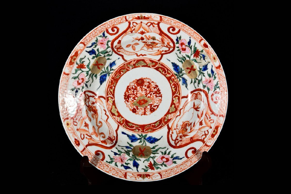 1595 古伊万里 色絵 江戸時代風俗図 花瓶 時代物