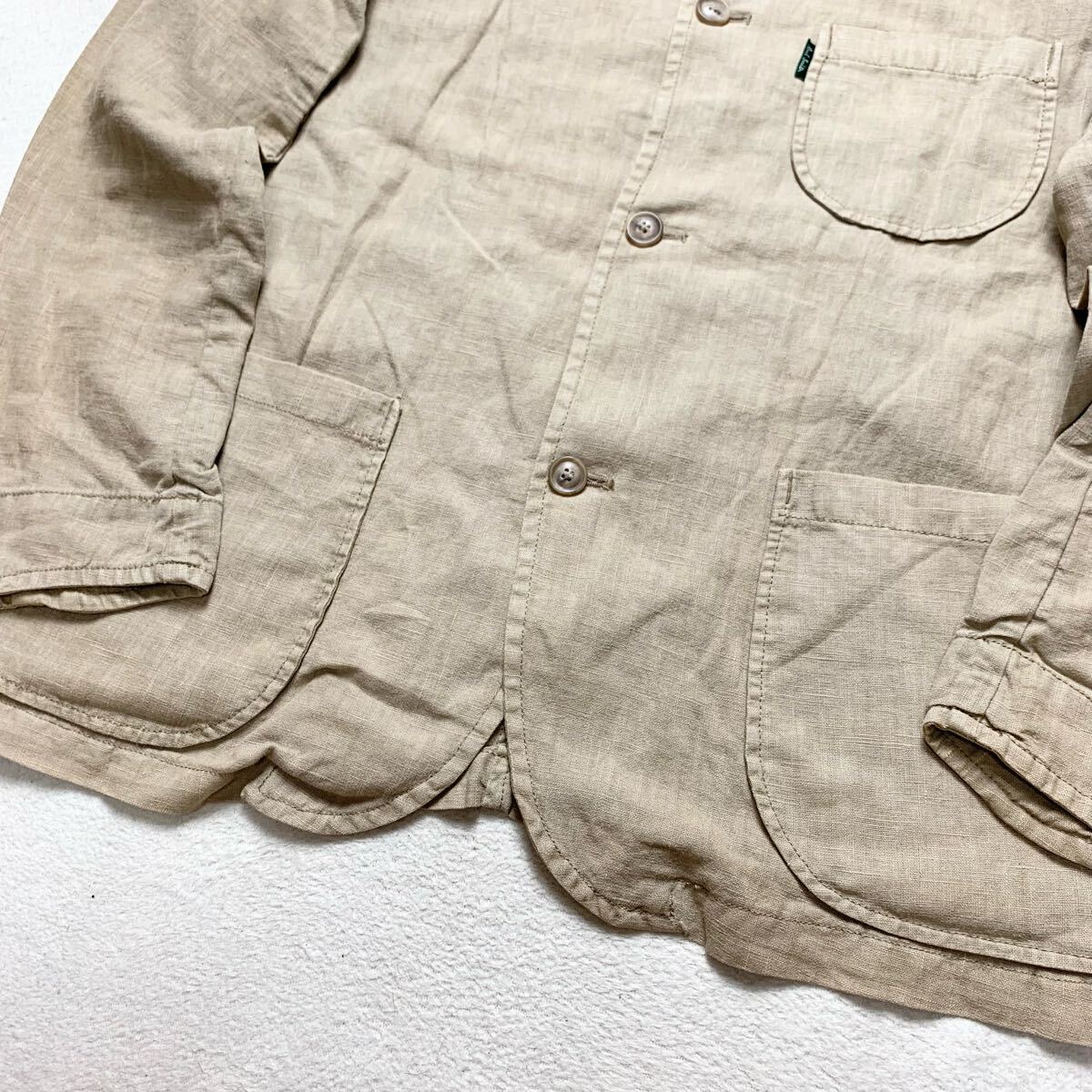 希少L ポールスミス【極上のリネン100%】Paul Smith Jeans カバーオール ワークジャケット 上著 ミリタリー ブルゾン 麻 ベージュ 春夏 1円