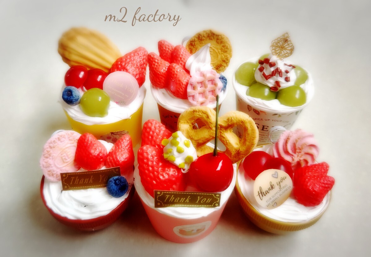 リアルサイズスイーツセット　ハンドメイド　食品サンプル　メモスタンド