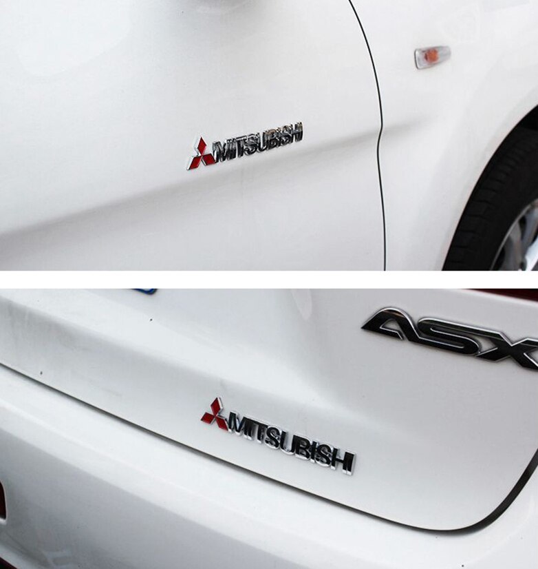 【ゆうパケット送料込】MITSUBISHI(三菱) 3Dエンブレム メッキシルバー 金屬制 デリカ アウトランダー ランサー RVR　デリカミニ　