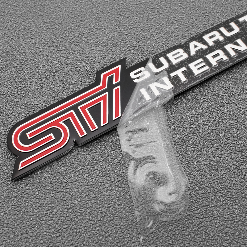 【ゆうパケット送料込】STI 3Dエンブレムプレート 縦2.8cm×橫16cm×厚さ1ｍｍ アルミ制 スバル SUBARU　