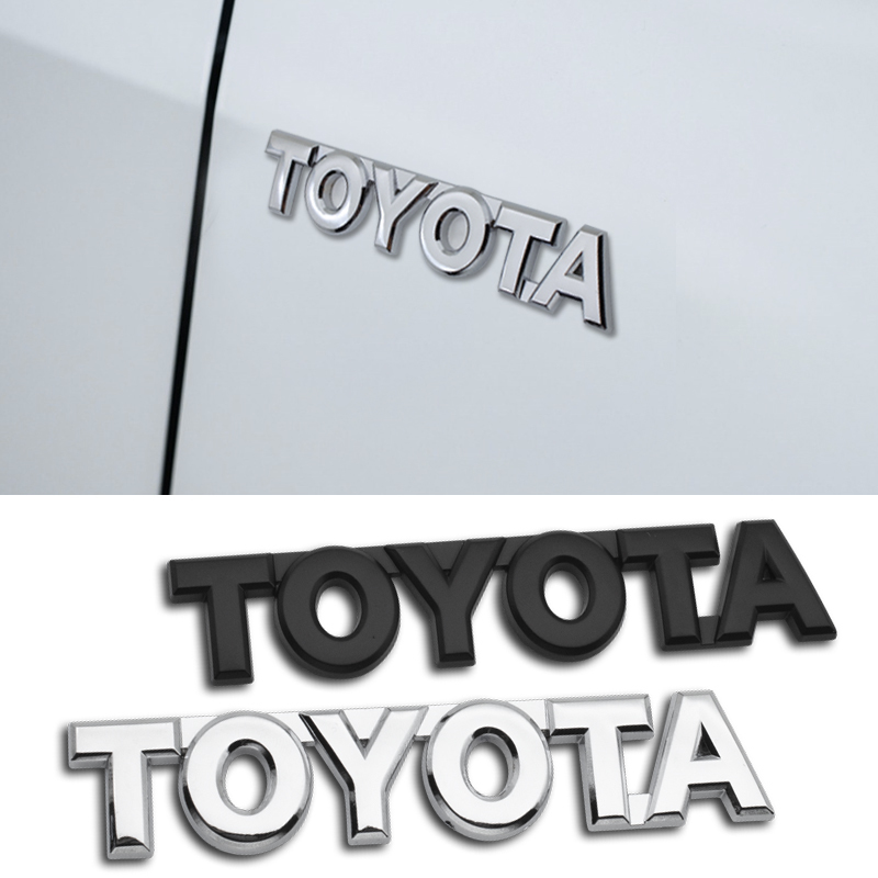 【ゆうパケット送料込】TOYOTA 3Dエンブレム(両面テープ付) マットブラック 縦2.4cm×横12cm　金属製 トヨタ 豊田