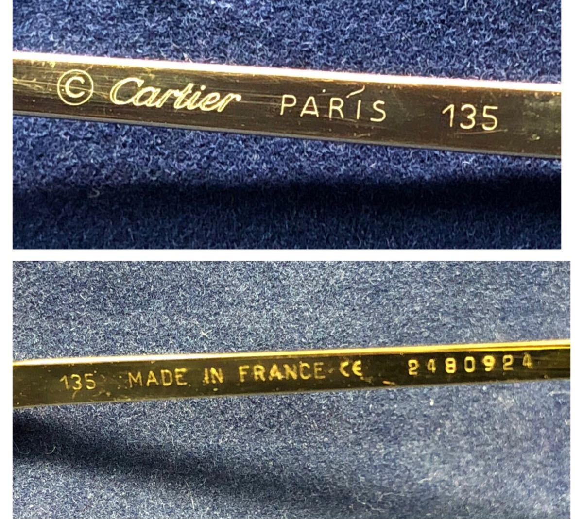 CARTIER カルティエ サングラス メガネ ヴィンテージ 135 49□21 トリニティ 美品 中古 現(xiàn)狀品