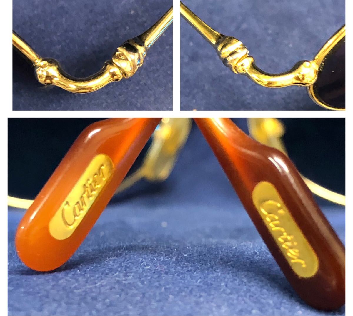 CARTIER カルティエ サングラス メガネ ヴィンテージ 135 49□21 トリニティ 美品 中古 現(xiàn)狀品
