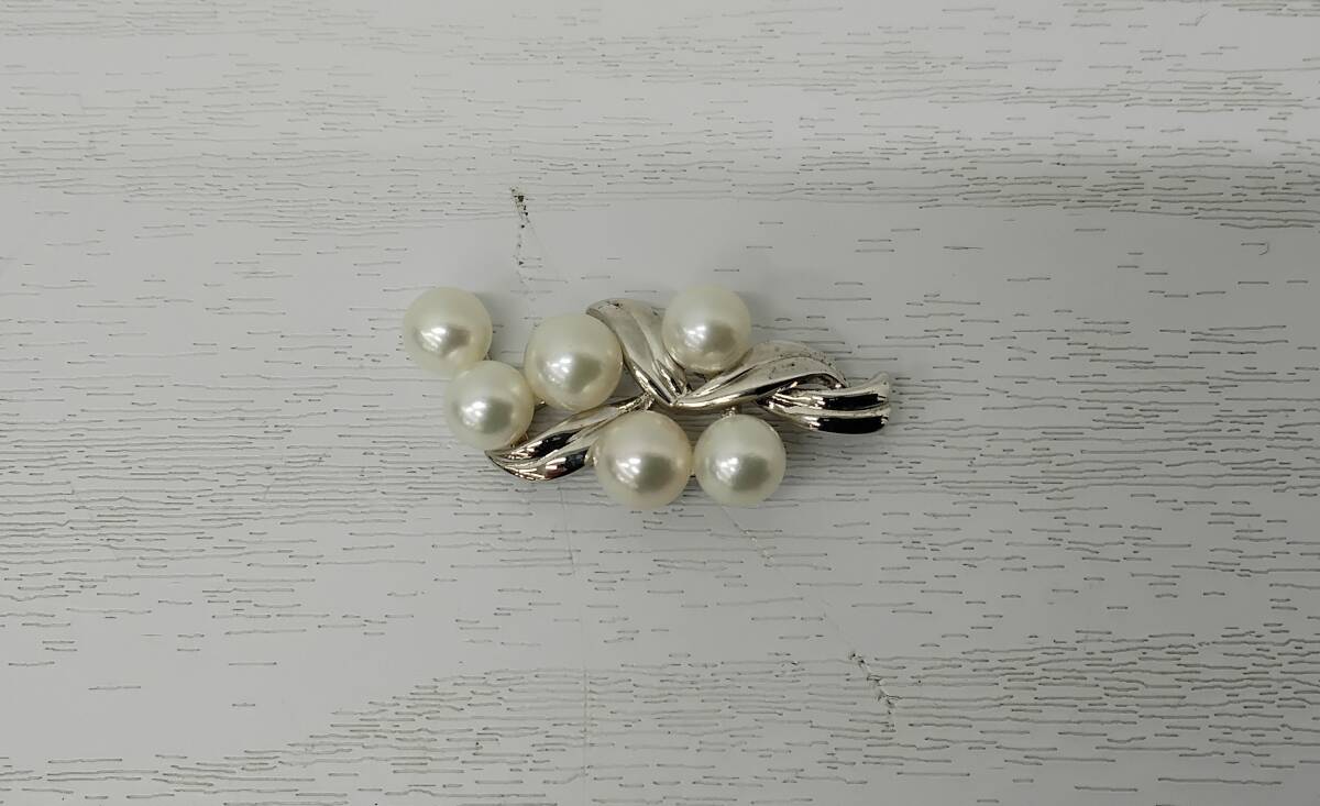 MIKIMOTO　ミキモト　パール6粒　ネックレストップ　S刻印　SILVER　シルバー　長期保管品　現(xiàn)狀品