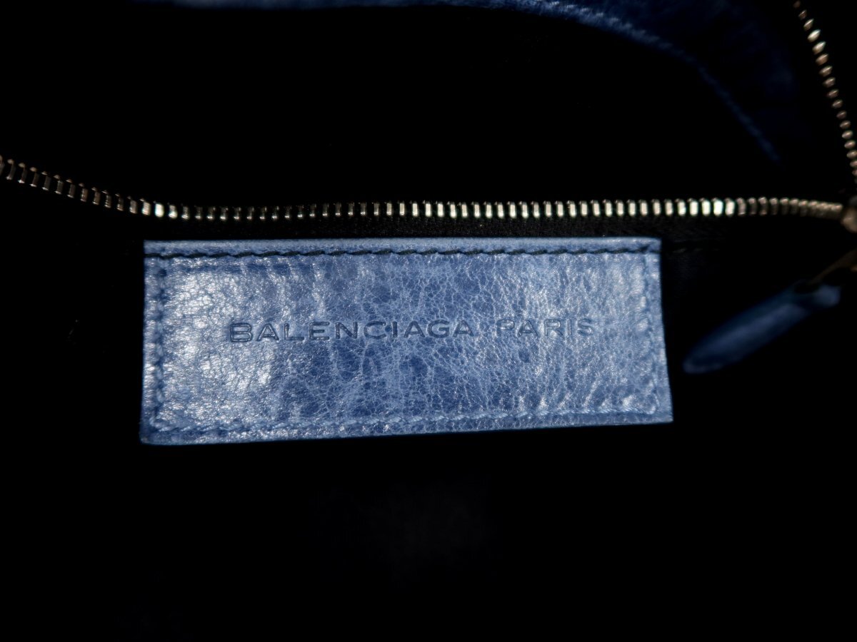 * прекрасный товар *BALENCIAGA Balenciaga * The we kenda-* кожа натуральная кожа * большая сумка ручная сумочка * оттенок голубого *A4 место хранения * дипломат для документов *Js57839