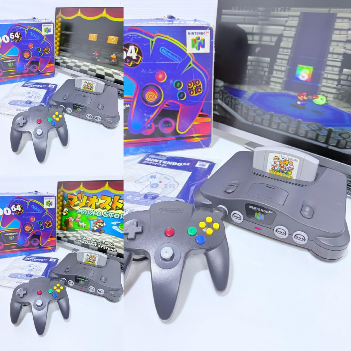 任天堂 ニンテンドー64 NINTENDO64 NUS-001本體 N-64コントローラ ACアダプター 箱付 レトロゲーム/ 希少品/動作品 動作確認済 (AD-5)