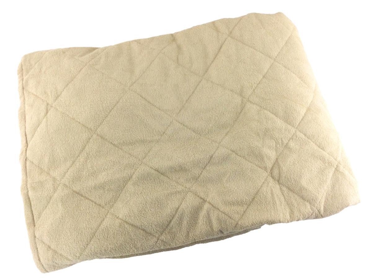 ボックスシーツ一体型敷きパッド 綿100% タオル地 吸水性 ズレにくい ダブル 幅140x200x30cm グレージュ_画像1