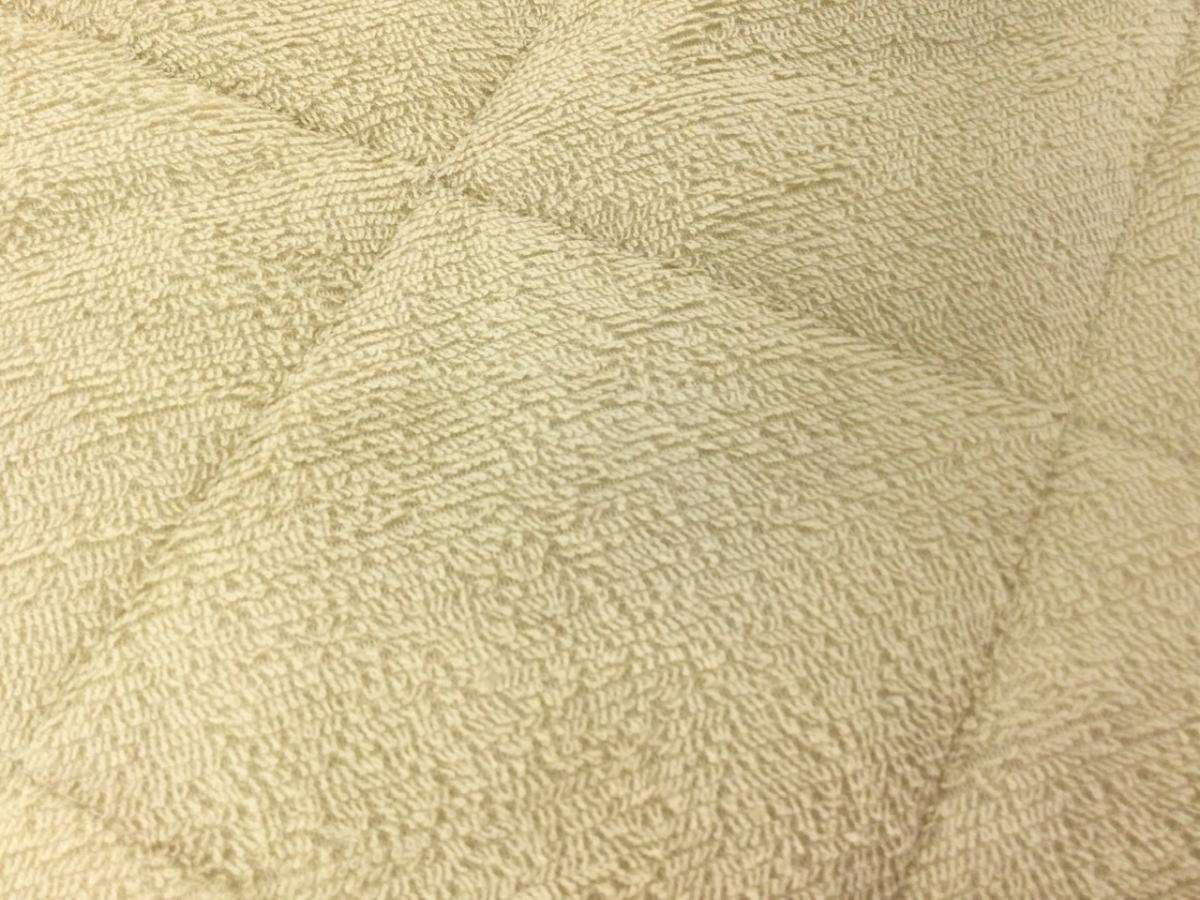 ボックスシーツ一体型敷きパッド 綿100% タオル地 吸水性 ズレにくい ダブル 幅140x200x30cm グレージュ_画像2