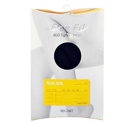 フリーフィット 80デニールタイツ REGART 大きいサイズ 5L～6L ブラック 送料250円