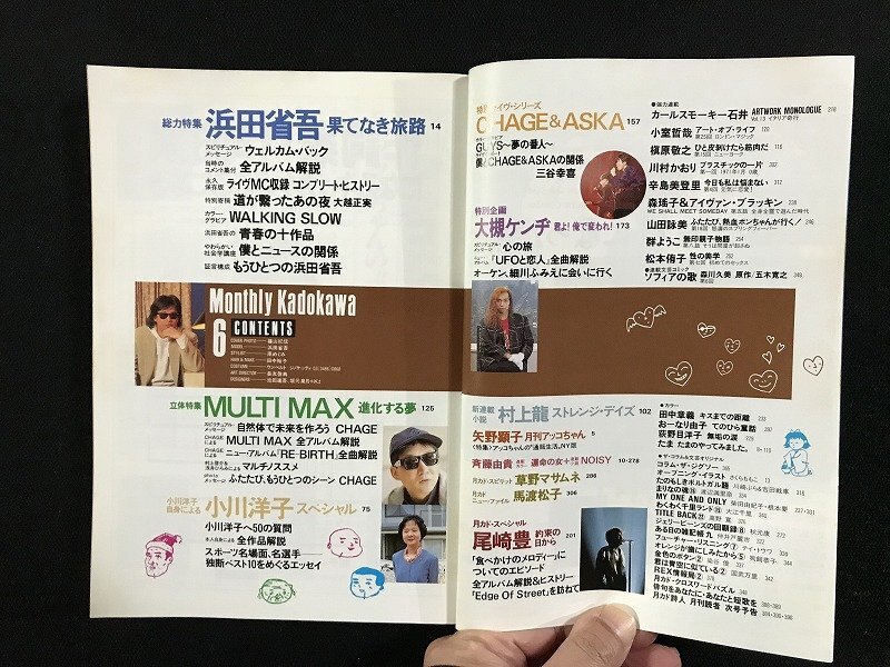 ｗΩ*　月刊カドカワ　VOL.11　No.6　1993年6月　総力特集 浜田省吾 果てなき旅路　角川書店　古書 / f-d01