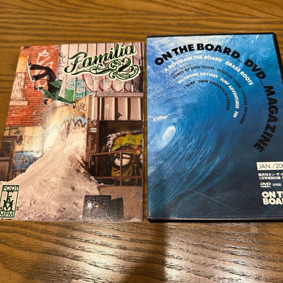 スノーボード　サーフィン DVD2枚　FAMILIA2 ONTHEBOARD ストリート