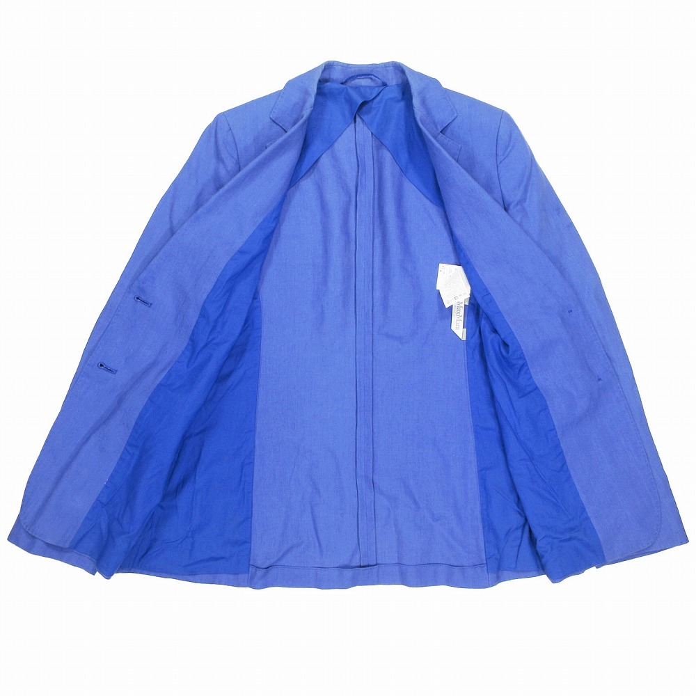 Max Mara マックスマーラ リネン テーラード ジャケット 2B ブレザー 上着 イタリア製 サイズ40 M ブルー系 レディース 【中古】_画像4