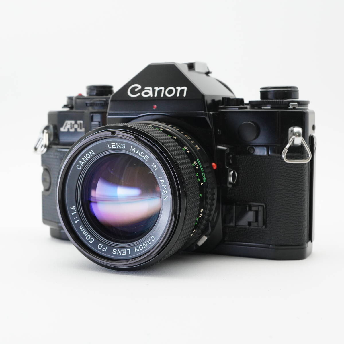 美品 Canon キヤノン A-1 (シャッターOK 鳴き無し 露出OK) NEW FD 50mm F1.4 フィルム一眼レフカメラ #AA5272