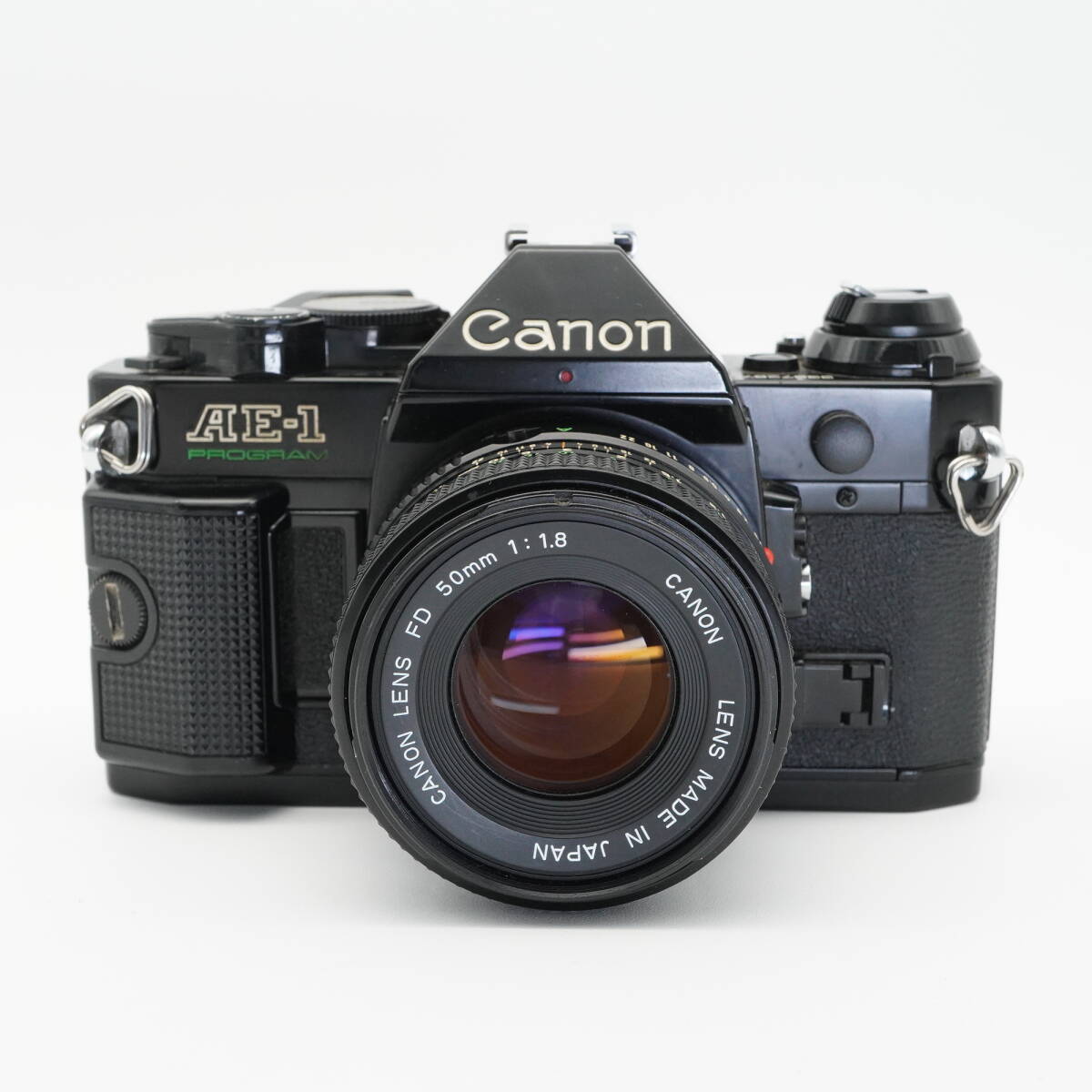 実用美品 Canon キヤノン AE-1 PROGRAM (シャッターOK 露出OK) FD 50mm F1.8 フィルム一眼レフカメラ #AA5197
