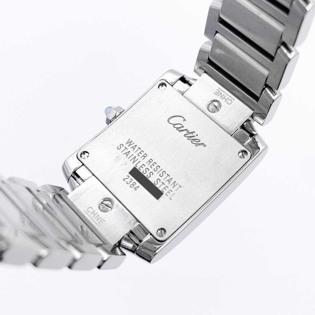 【保証書付】カルティエ タンクフランセーズ SM ブルーシェル文字盤 ダイヤ SS SS レディース 腕時計 CARTIER 時計