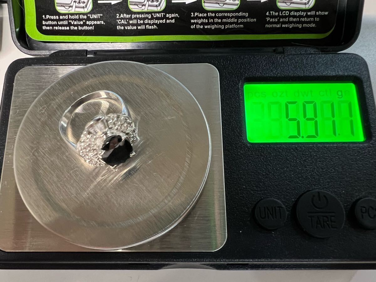 1円　Pt900 リング　色石　2ct ダイヤモンド　0.25ct 5.91g 9號　EG0810