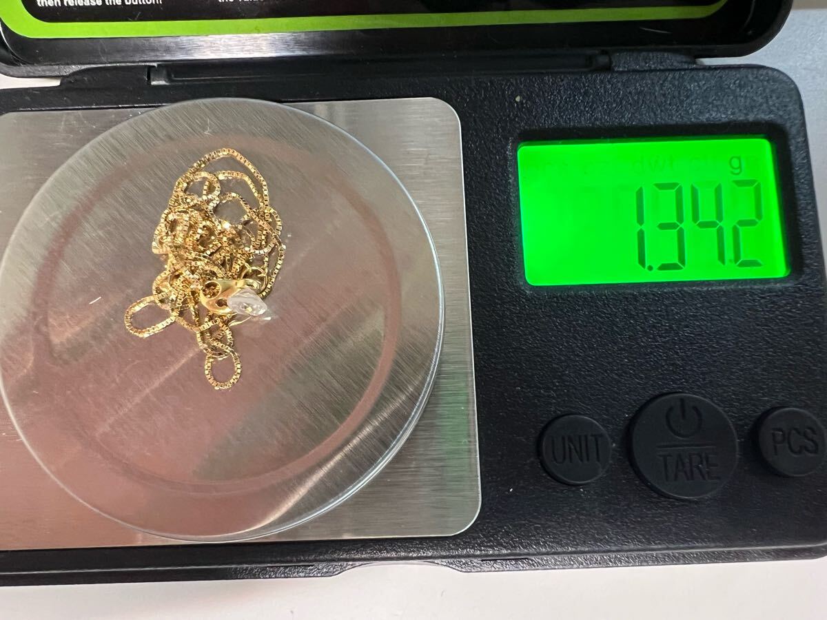 1円　K18 ネックレス ダイヤモンド　0.3ct 1.34g EG0879
