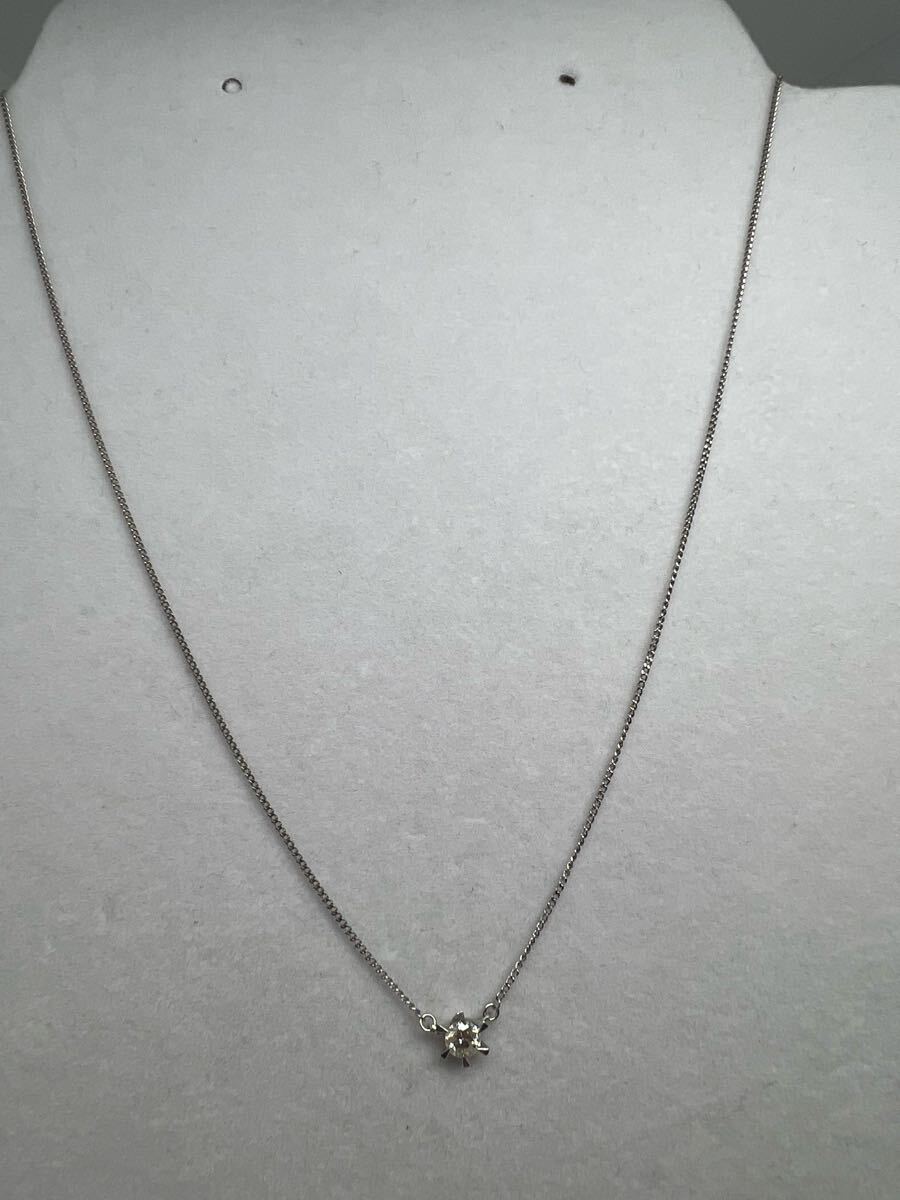 1円　Pt850 ジュエリーマキ　ネックレス　ダイヤモンド　0.32ct 2.78g EG0806
