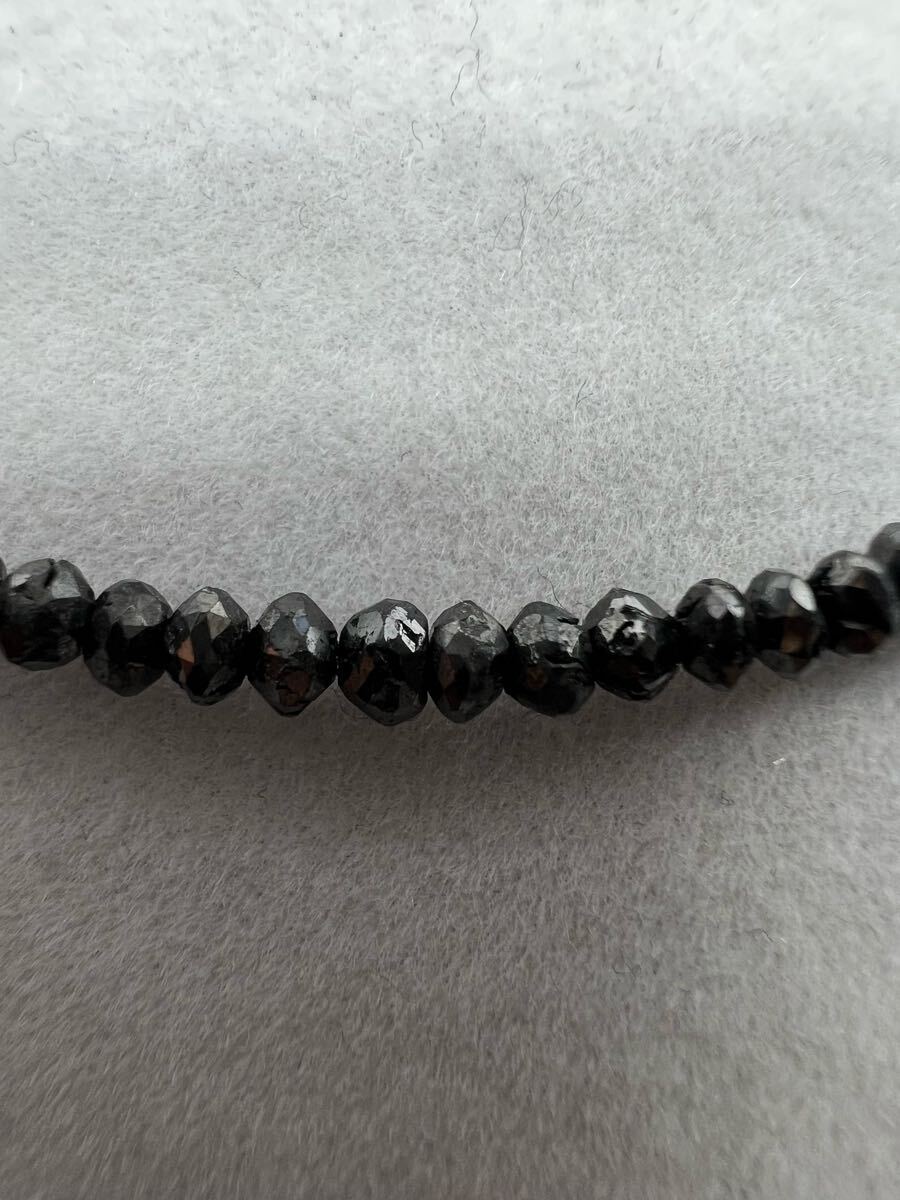 1円　K14WG ネックレス　ブラックダイヤ　20ct 4.9g EG0803