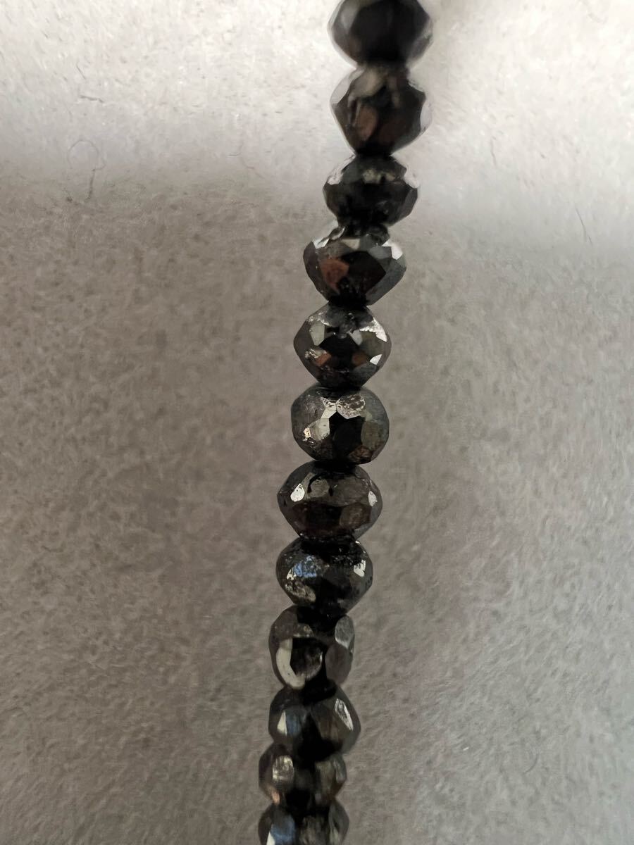 1円　K14WG ネックレス　ブラックダイヤ　20ct 4.9g EG0803