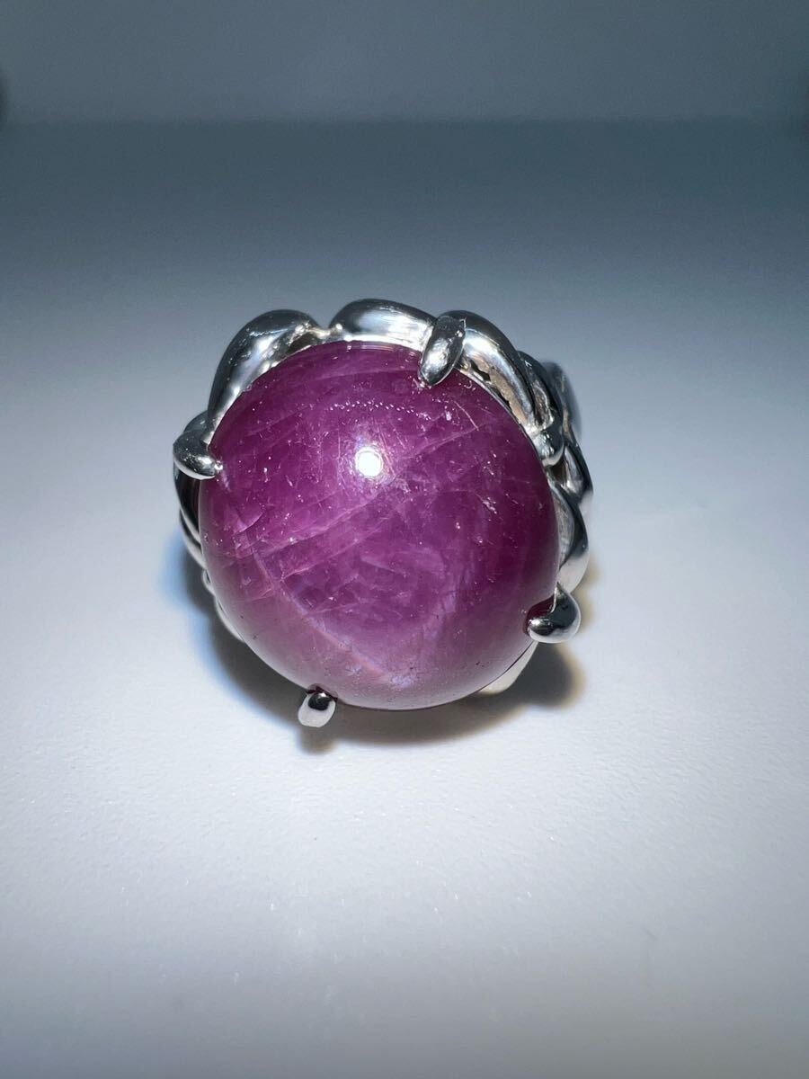 1円　Pt900 リング　スターサファイア　14.99ct 11.35g 12號　EG0812