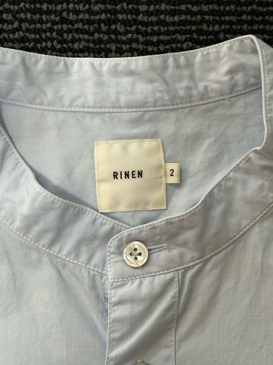 RINEN リネン 半袖 シャツ ライトブルー サイズ2 日本製 美品_画像3