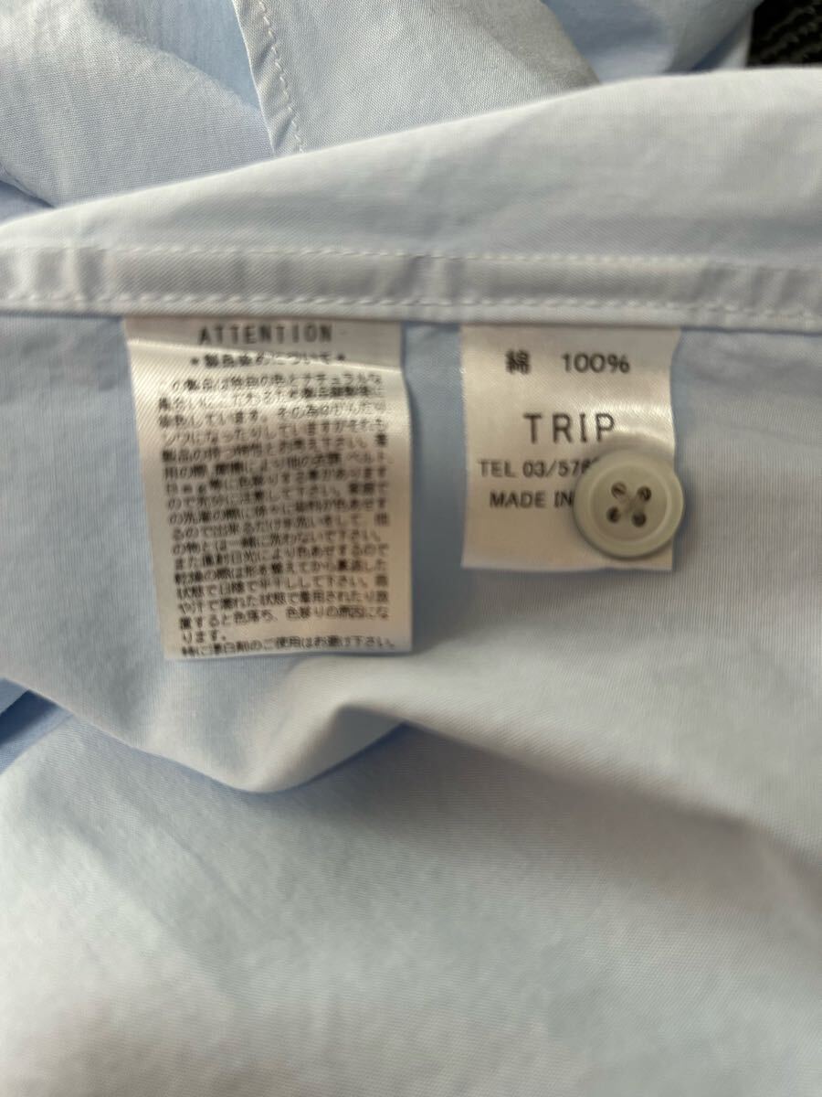 RINEN リネン 半袖 シャツ ライトブルー サイズ2 日本製 美品_画像5