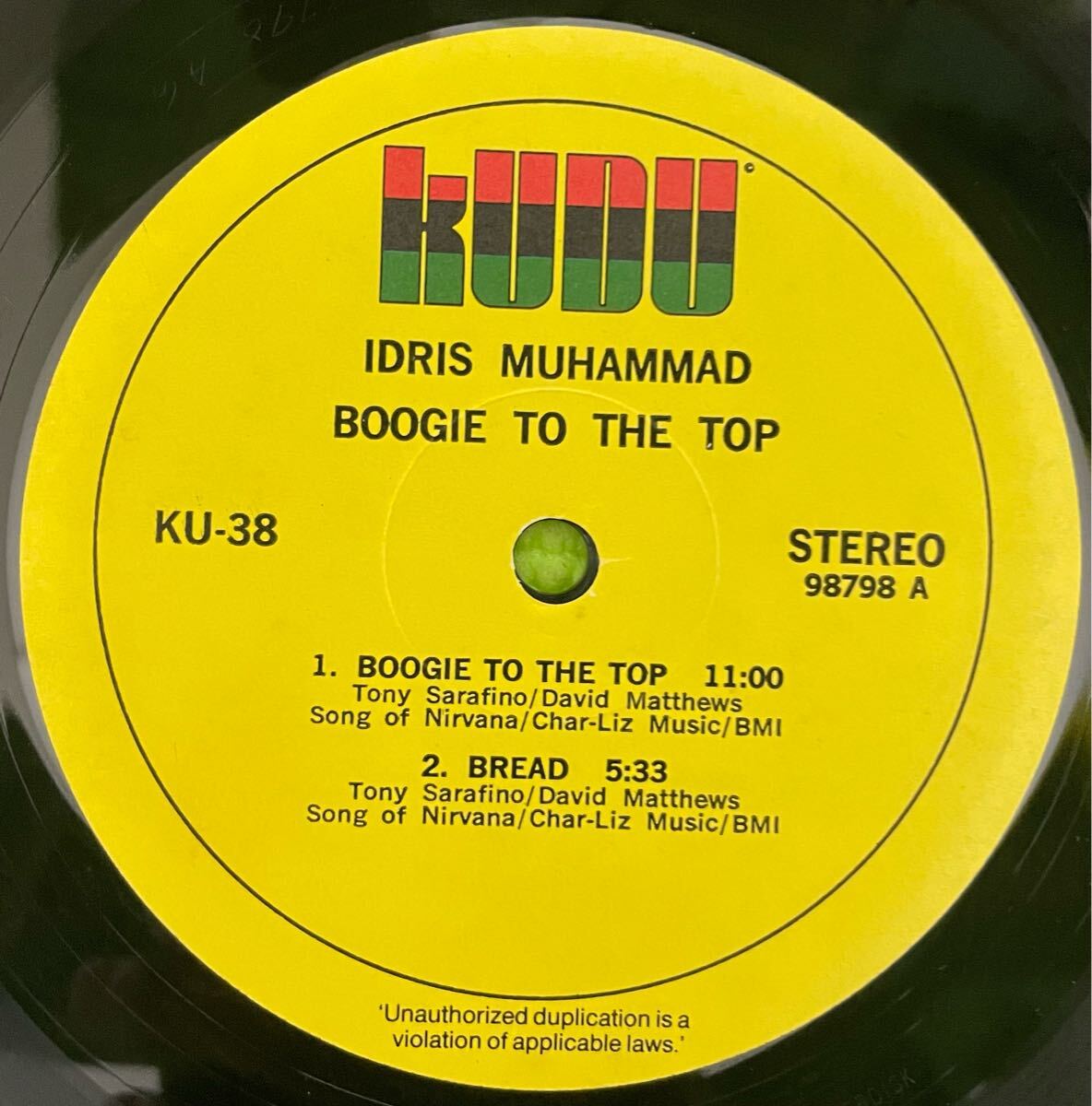 Jazz soul sampling raregroove record Idris Muhammad Boogie To The Top(LP) 1978