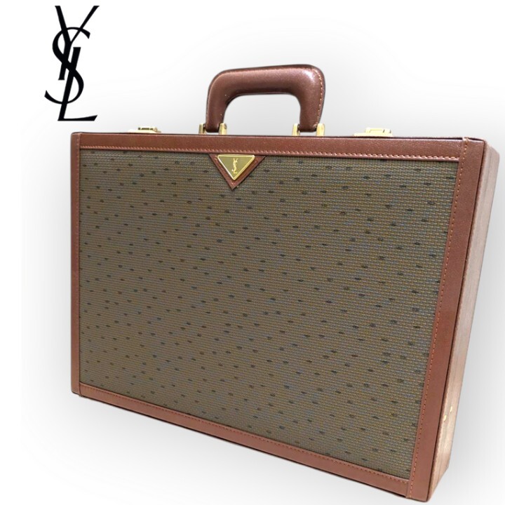 1 иен ~ Yves Saint-Laurent Yves Saint Laurent дипломат портфель сумка портфель задний Vintage редкий редкость 