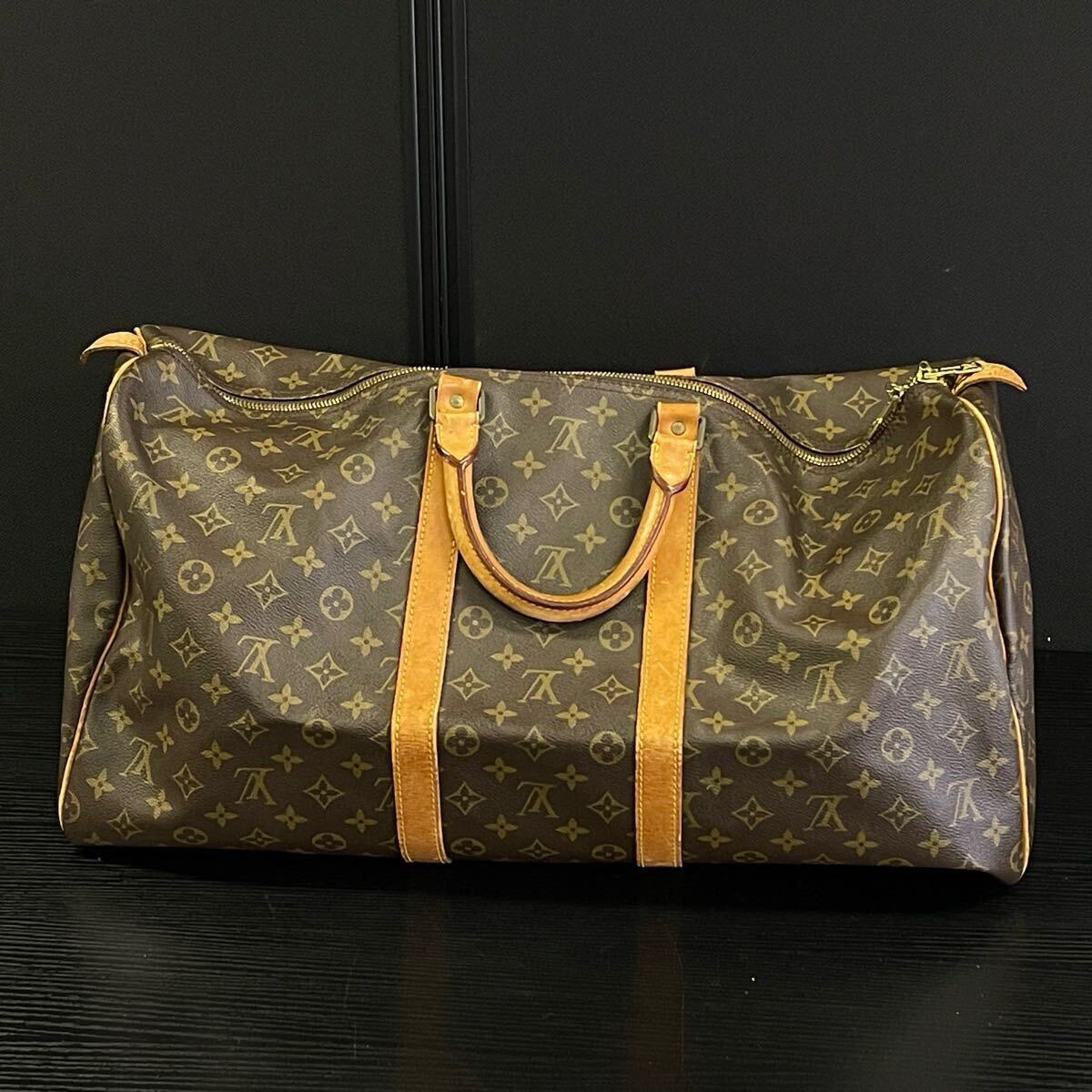 【5A55】 1円スタート LOUIS VUITTON / SD853 ルイヴィトン ボストンバッグ モノグラム キーポル50 ブラウン 旅行鞄 メンズ レディース