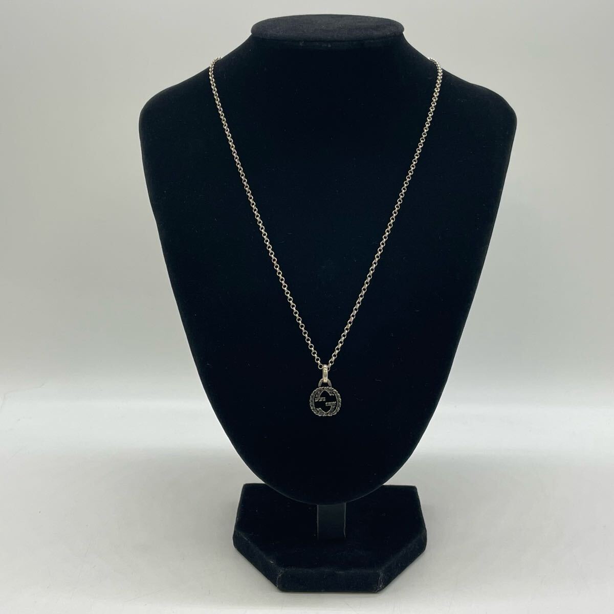 【6G30】1円スタート GUCCI / グッチ インターロッキング ロゴ AG925 刻印あり シルバー ネックレス アクセサリー 重さ 約7.16g 箱付き