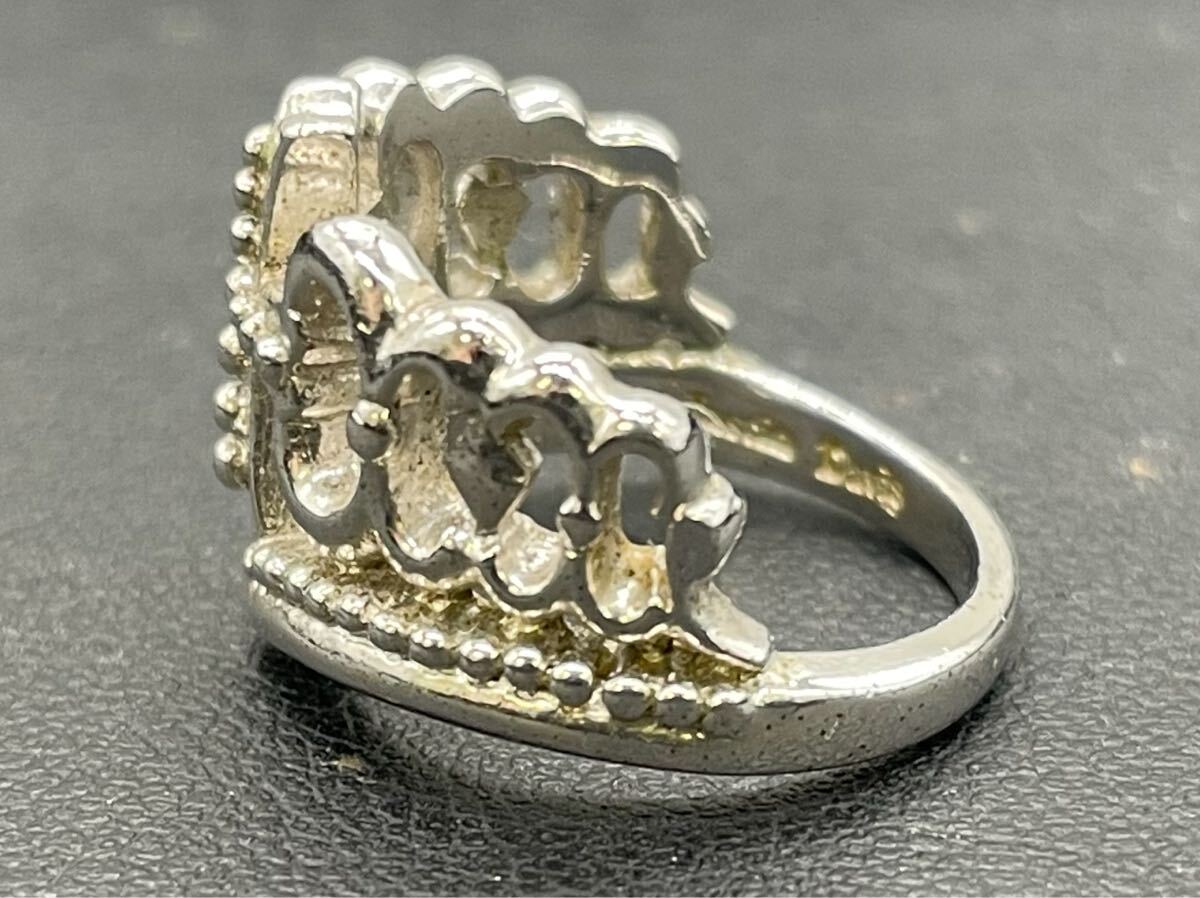 【6G6】1円スタート Justin Davis ジャスティンデイビス 十字架 シルバーリング リング指輪 アクセサリー 約4號 925 刻印あり 重量 約5.16g