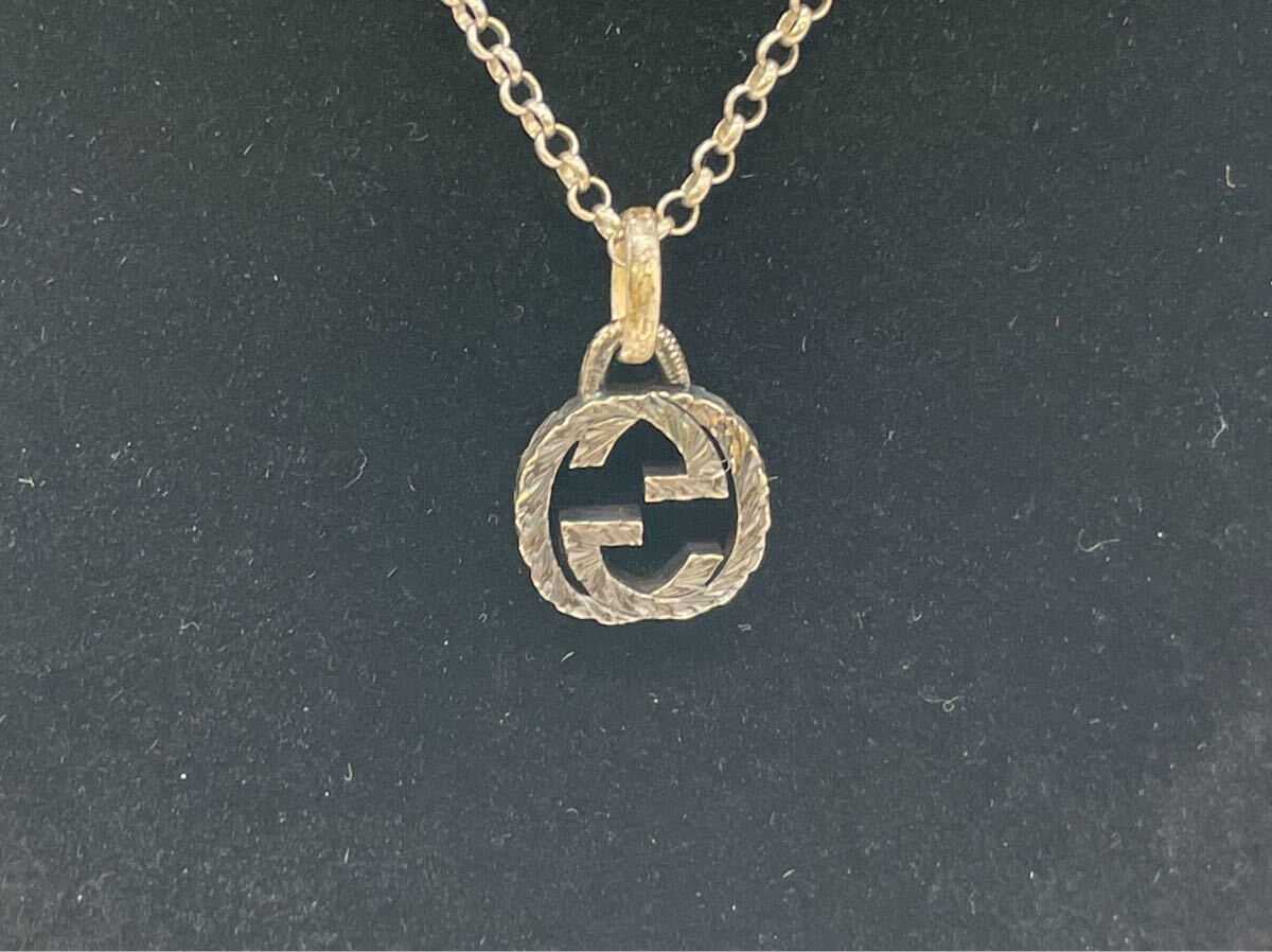 【6G30】1円スタート GUCCI / グッチ インターロッキング ロゴ AG925 刻印あり シルバー ネックレス アクセサリー 重さ 約7.16g 箱付き