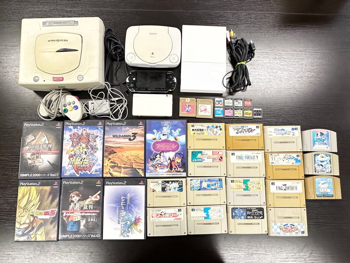 【5白77】 1円スタート SEGASATURN PS2 ソフト 本體 まとめ セガサターン ポケモン 赤 ドラゴンボール 星のカービィ ポケモンスタジアム