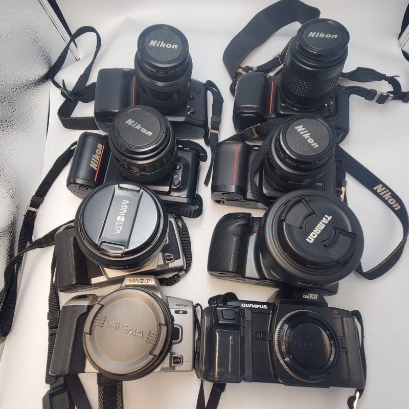 フィルムカメラ 8点 まとめ売り / Nikon / MINOLTA / OLYMPUS / レンズ セット 【IT102】