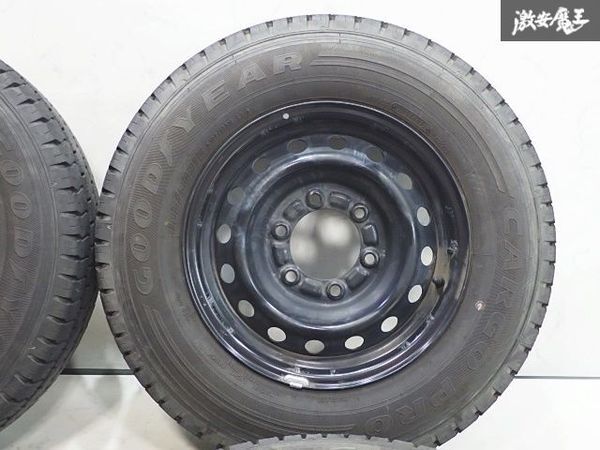 ●トヨタ 純正 200系 ハイエース 15インチ 6J ＋35 6穴 6H PCD139.7 鉄チン ホイール 4本セット 195/80R15 2023年制造 タイヤ付き 即納