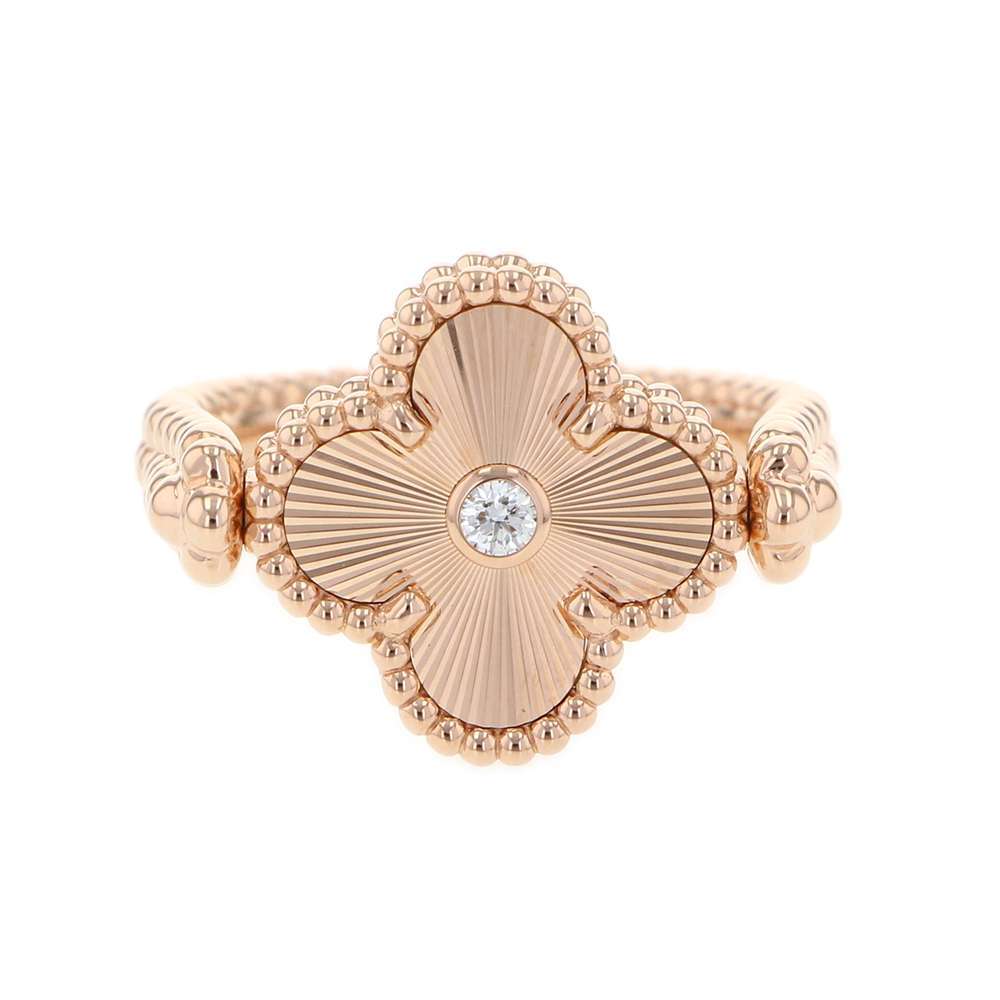 付属品完備　ヴァンクリーフ&アーペル リング ヴィンテージ アルハンブラ リバーシブル カーネリアン ギヨシェ K18PG サイズ5２ 指輪_画像2