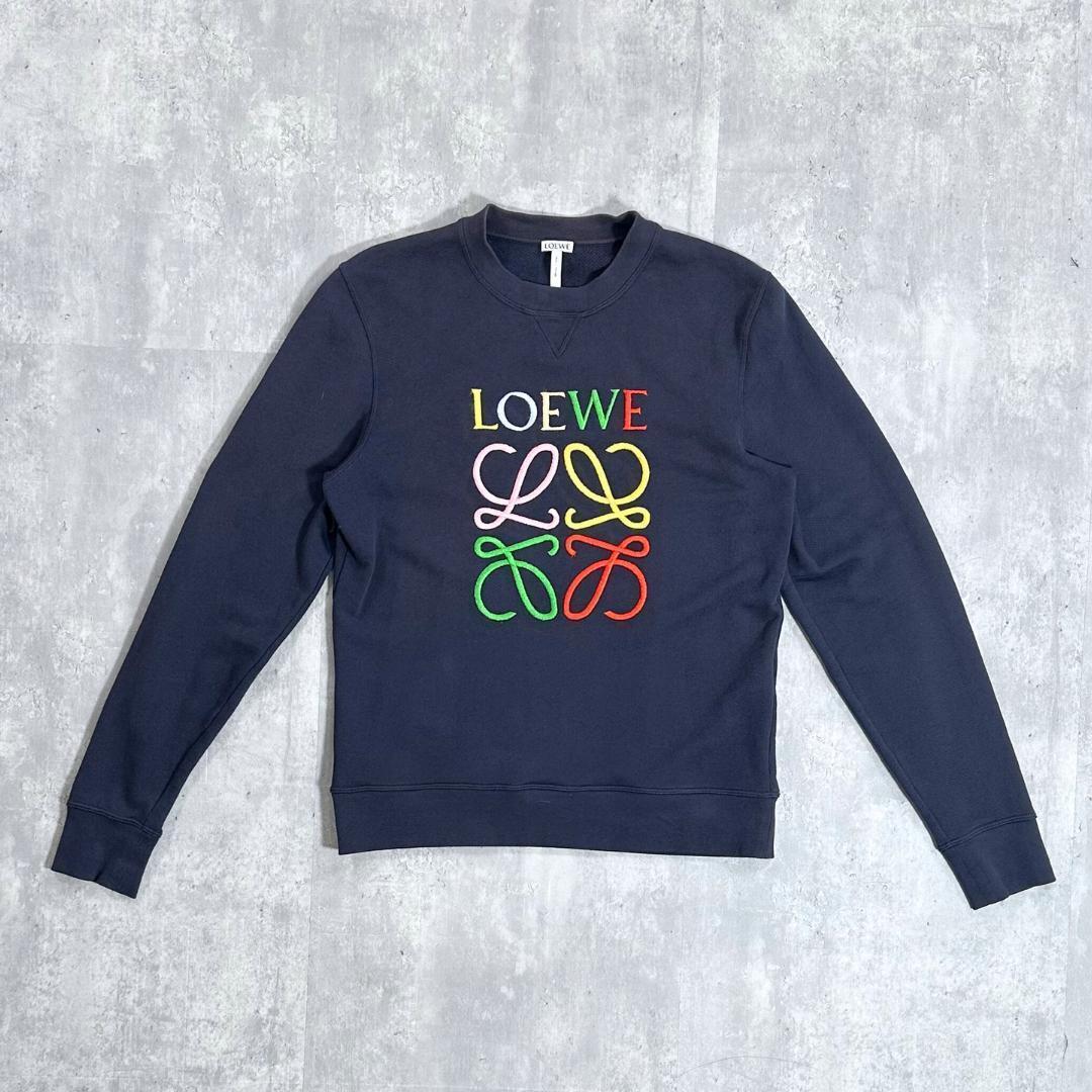 【中古品】Loewe アナグラム マルチカラー トレーナー 刺繍 スウェット S R2173