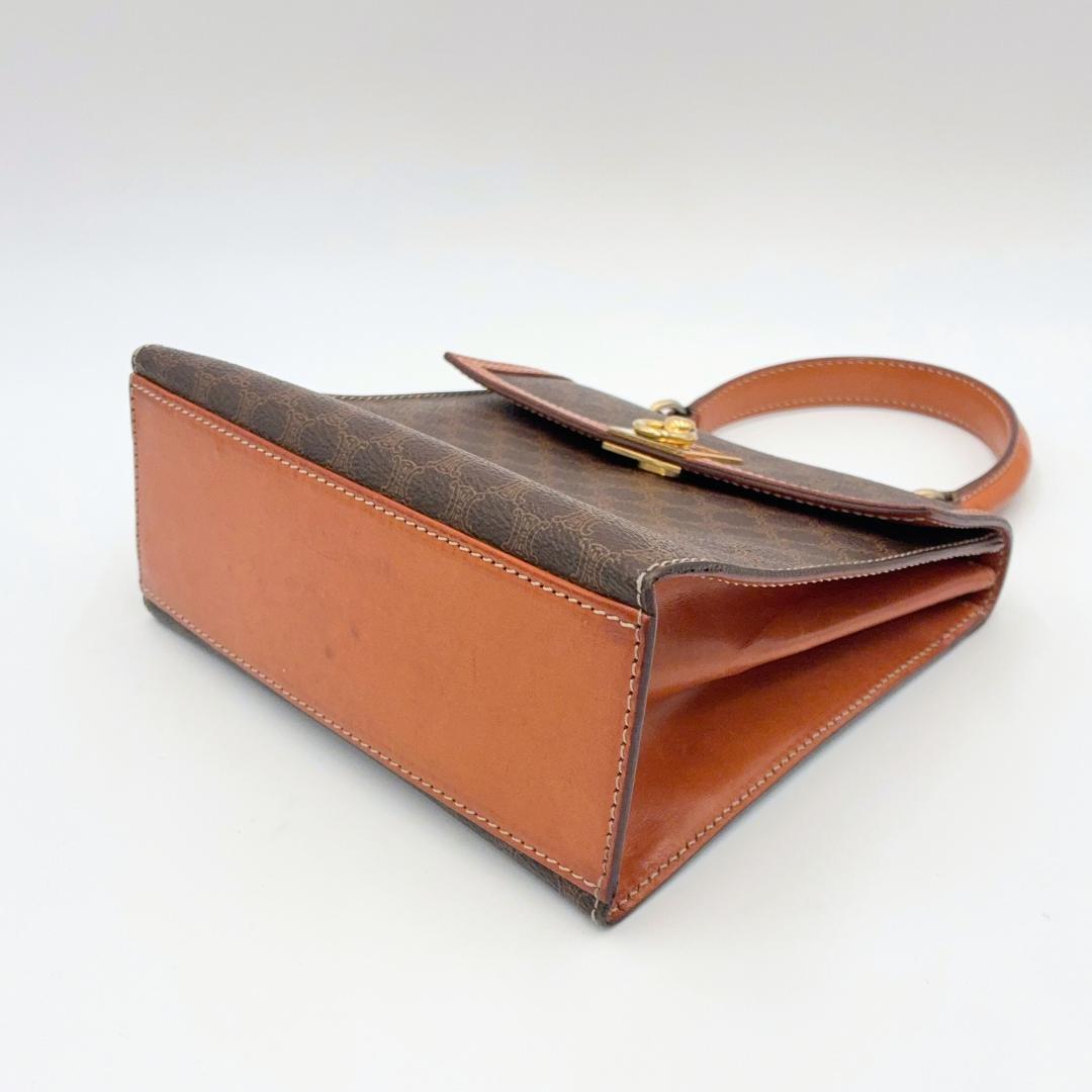 【美品】CELINE マカダム ガンチーニ サークル金具 ハンドバッグ 2way R2401