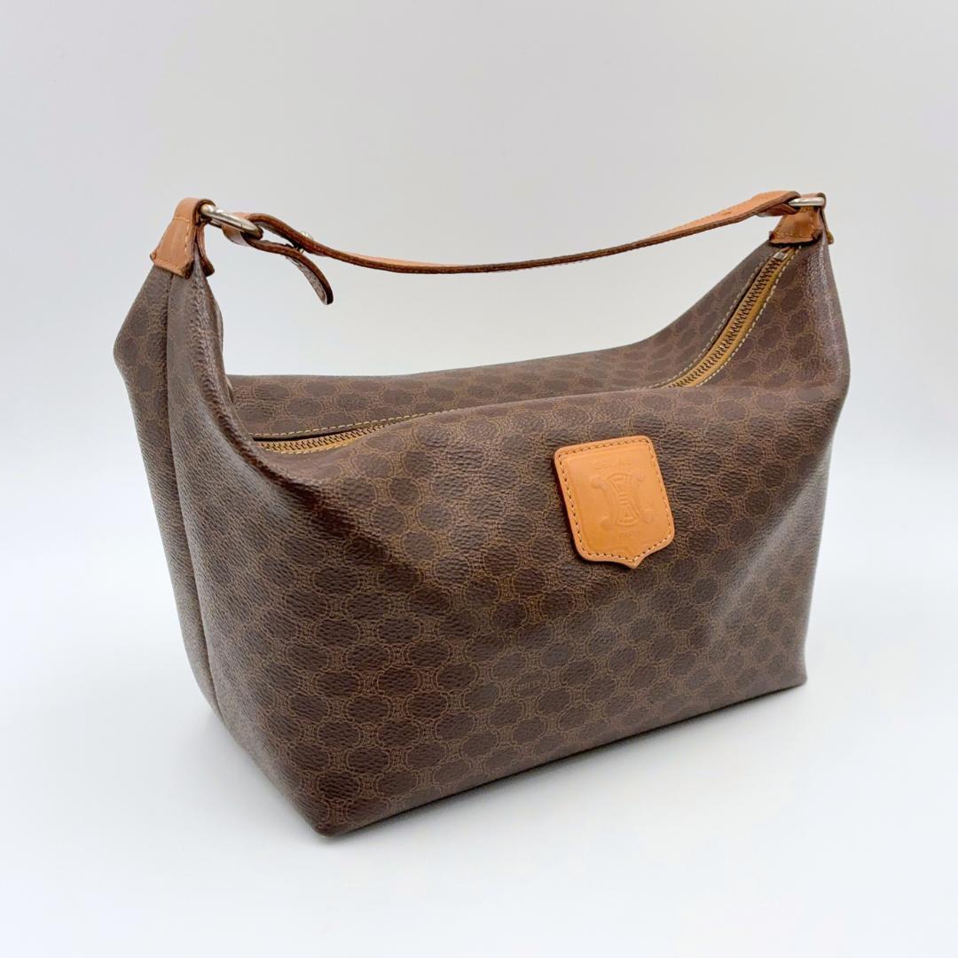 【美品】CELINE マカダム PVC ハンドバッグ トリオンフ ポーチ R2796