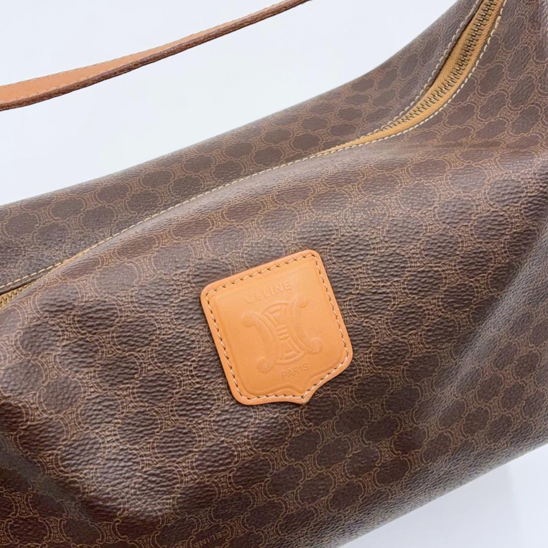 【美品】CELINE マカダム PVC ハンドバッグ トリオンフ ポーチ R2796